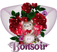 Gif animé bonsoir fleurs